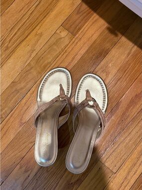 Lilly Pulitzer Gold Foot Sandals